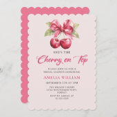 コケットさくらんぼオントップブライダルシャワー招待 招待状 (正面/裏面)