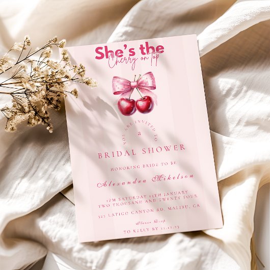 コケットさくらんぼオントップブライダルシャワー 招待状