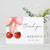 コケットさくらんぼオントップベビーガールシャワー サンキューカード (スタンド正面)