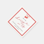 コケットさくらんぼオントップベビーガールシャワー スタンダードカクテルナプキン (角)