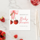 コケットさくらんぼオントップベビーガールシャワー スタンダードカクテルナプキン (インサイチュ)