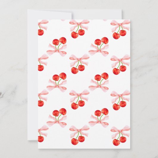 コケットさくらんぼオントップベビーガールシャワー 招待状 (裏面)