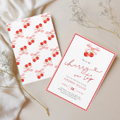 コケットさくらんぼオントップベビーガールシャワー 招待状