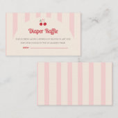 コケットさくらんぼオントップベビーシャワーおむつラッフル エンクロージャーカード (正面/裏面)