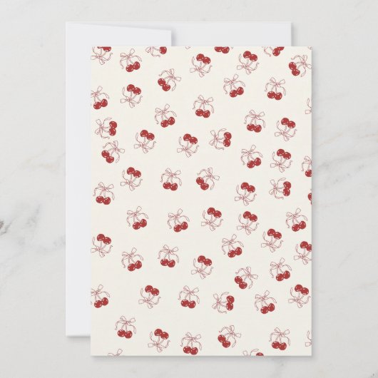 コケットさくらんぼオントップベビーシャワー招待状 招待状 (裏面)