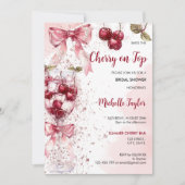コケットさくらんぼオントップボウカクテルブライダルシャワー 招待状 (正面)