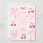 コケットさくらんぼオントップボウバースデーパーティー 招待状 (正面)