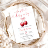 コケットさくらんぼオントップボウベビーシャワー 招待状