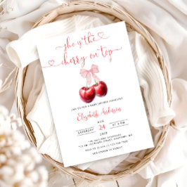 コケットさくらんぼオントップボウベビーシャワー 招待状