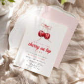 コケットさくらんぼガールベビーシャワー招待状 招待状