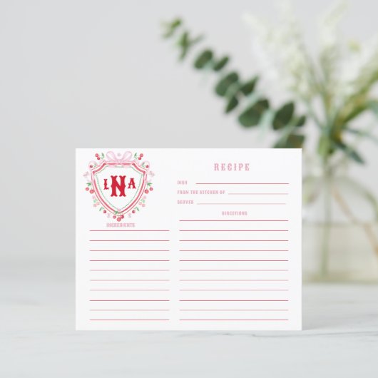 コケットさくらんぼクレストモノグラムレシピカード (スタンド正面)