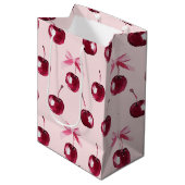 コケットさくらんぼパターン ミディアムペーパーバッグ (正面アングル)