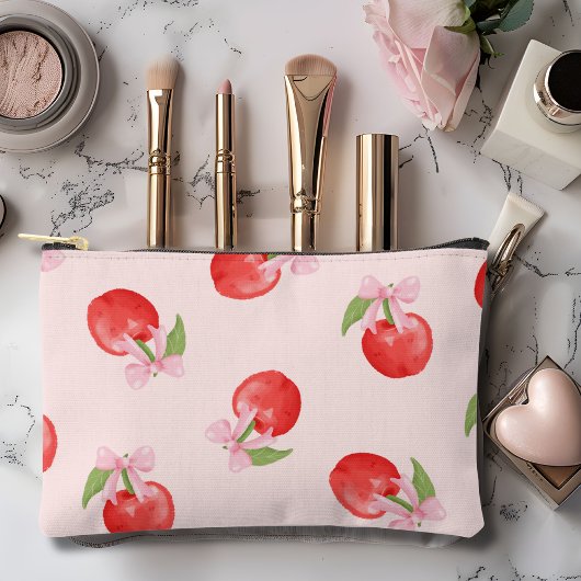 コケットさくらんぼピンクボウ アクセサリーポーチ