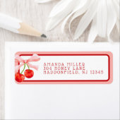 コケットさくらんぼピンク&レッド差出人住所 ラベル (インサイチュ)
