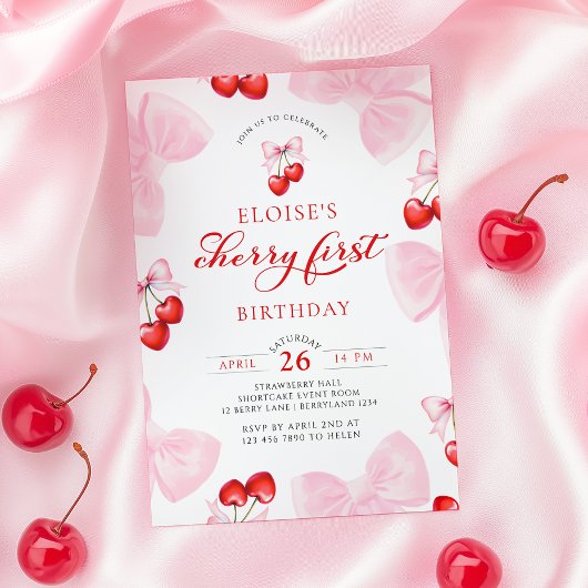 コケットさくらんぼファースト誕生日 招待状