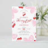 コケットさくらんぼファースト誕生日 招待状 (スタンド正面)