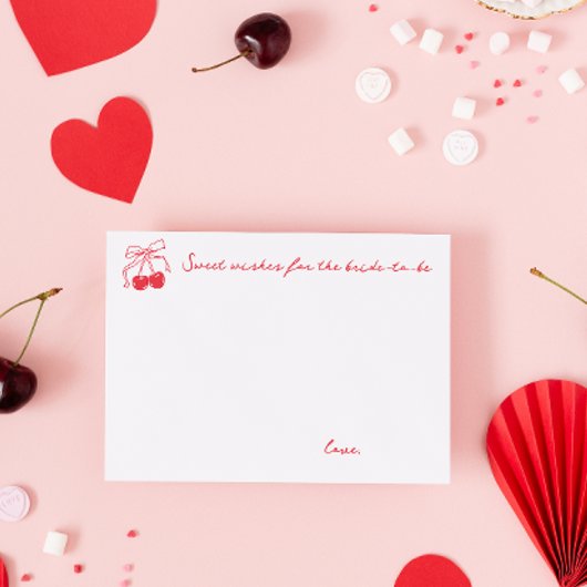 コケットさくらんぼブライダルシャワースイートウィッシュ アドバイスカード