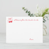 コケットさくらんぼブライダルシャワー アドバイスカード (スタンド正面)