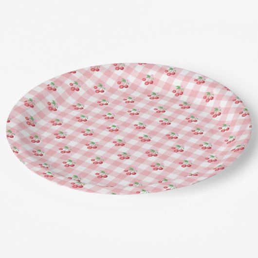 コケットさくらんぼブライダルシャワー ペーパープレート (アングル)