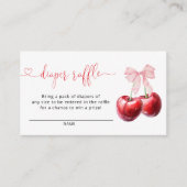 コケットさくらんぼベビーシャワーおむつラッフル エンクロージャーカード (正面)