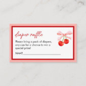 コケットさくらんぼベビーシャワーおむつラッフル エンクロージャーカード (正面)