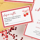 コケットさくらんぼベビーシャワーおむつラッフル エンクロージャーカード