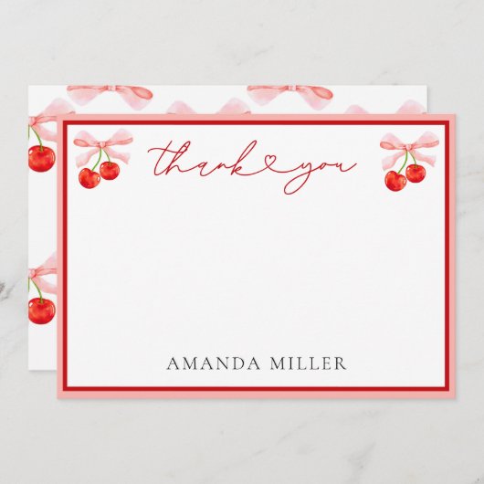 コケットさくらんぼベビーシャワー サンキューカード (正面/裏面)