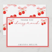 コケットさくらんぼベビーシャワー サンキューカード (正面/裏面)