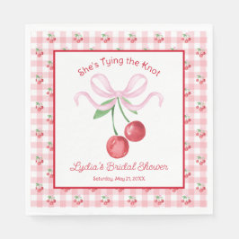 コケットさくらんぼモノカムブライダルシャワー スタンダードランチョンナプキン