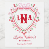 コケットさくらんぼモノカムブライダルシャワー ワインラベル (シングルラベル)