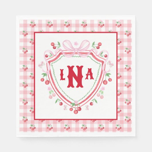 コケットさくらんぼモノカム スタンダードランチョンナプキン (正面)