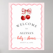 コケットさくらんぼ上のトップウェーブベイビーシャワーへようこそ ポスター (正面)