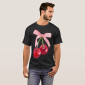 コケットさくらんぼ及びボウかわいいさくらんぼ美学Tr Tシャツ (正面フル)
