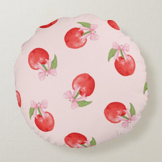 コケットさくらんぼ及びボウラウンド枕 ラウンドクッション (裏面)