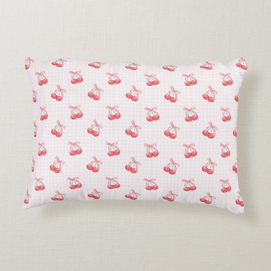 コケットさくらんぼ弓模様 アクセントクッション (裏面)