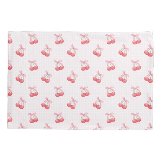 コケットさくらんぼ弓模様 枕カバー (裏面)