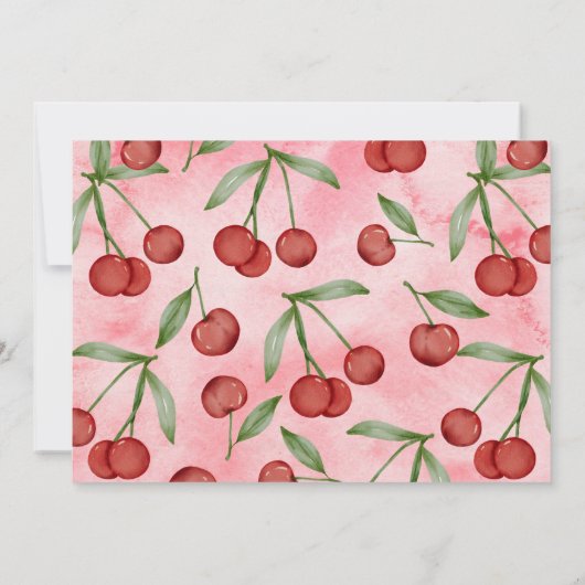 コケットさくらんぼ第1誕生日レッドさくらんぼ誕生日 招待状 (裏面)