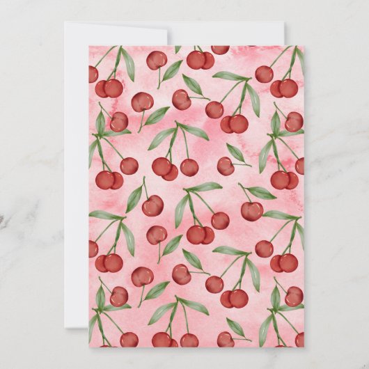 コケットさくらんぼ第1誕生日レッドさくらんぼ誕生日 招待状 (裏面)