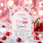 コケットさくらんぼ2つの甘い2番目の誕生日パーティー 招待状