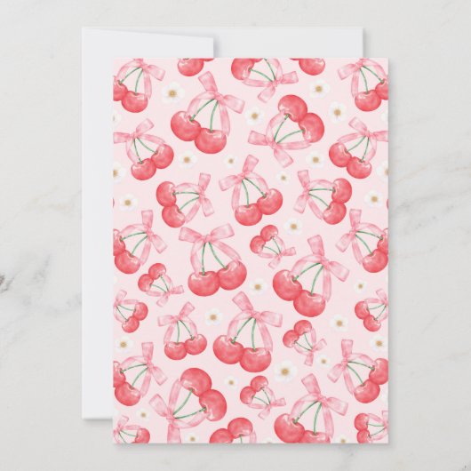 コケットさくらんぼ2つの甘い2番目の誕生日パーティー 招待状 (裏面)