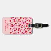 コケットさくらんぼ&ピンクボウパターン ラゲッジタグ (正面横)