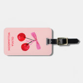 コケットさくらんぼ&ピンクボウ ラゲッジタグ (正面横)