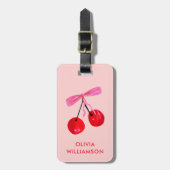 コケットさくらんぼ&ピンクボウ ラゲッジタグ (正面縦)