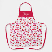 コケットさくらんぼ&ボーパターン エプロン (正面)