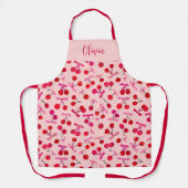 コケットさくらんぼ&ボーパターン エプロン (正面)