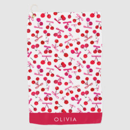 コケットさくらんぼ&ボーパターン ゴルフタオル