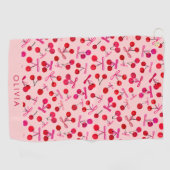 コケットさくらんぼ&ボーパターン ゴルフタオル (横)