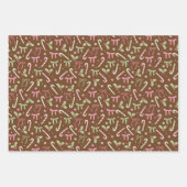 コケットのクリスマスジンジャーブレッドとキャンディカン ラッピングペーパーシート (正面3)