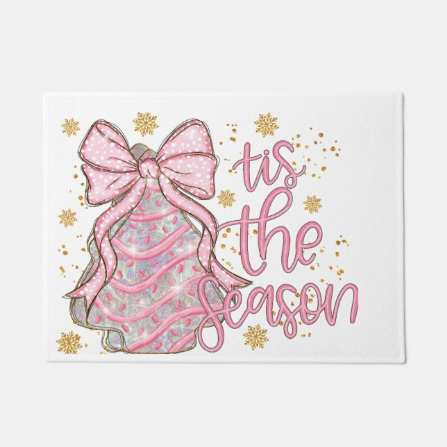 コケットのクリスマスツリーケーキ今季 ドアマット (正面)