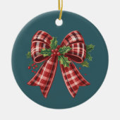 コケットのクリスマスボウスクワッドギフトかわいい冬 セラミックオーナメント (正面)
